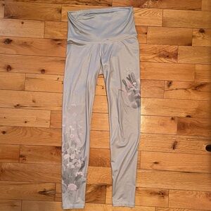 Rose Buddha Light sage green Floral High-Waist Leggings